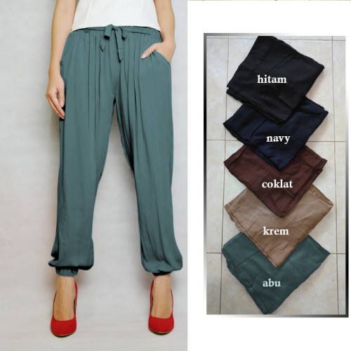 Celana Joger Katun Rayon, Jogger Pants Cotton Rayon